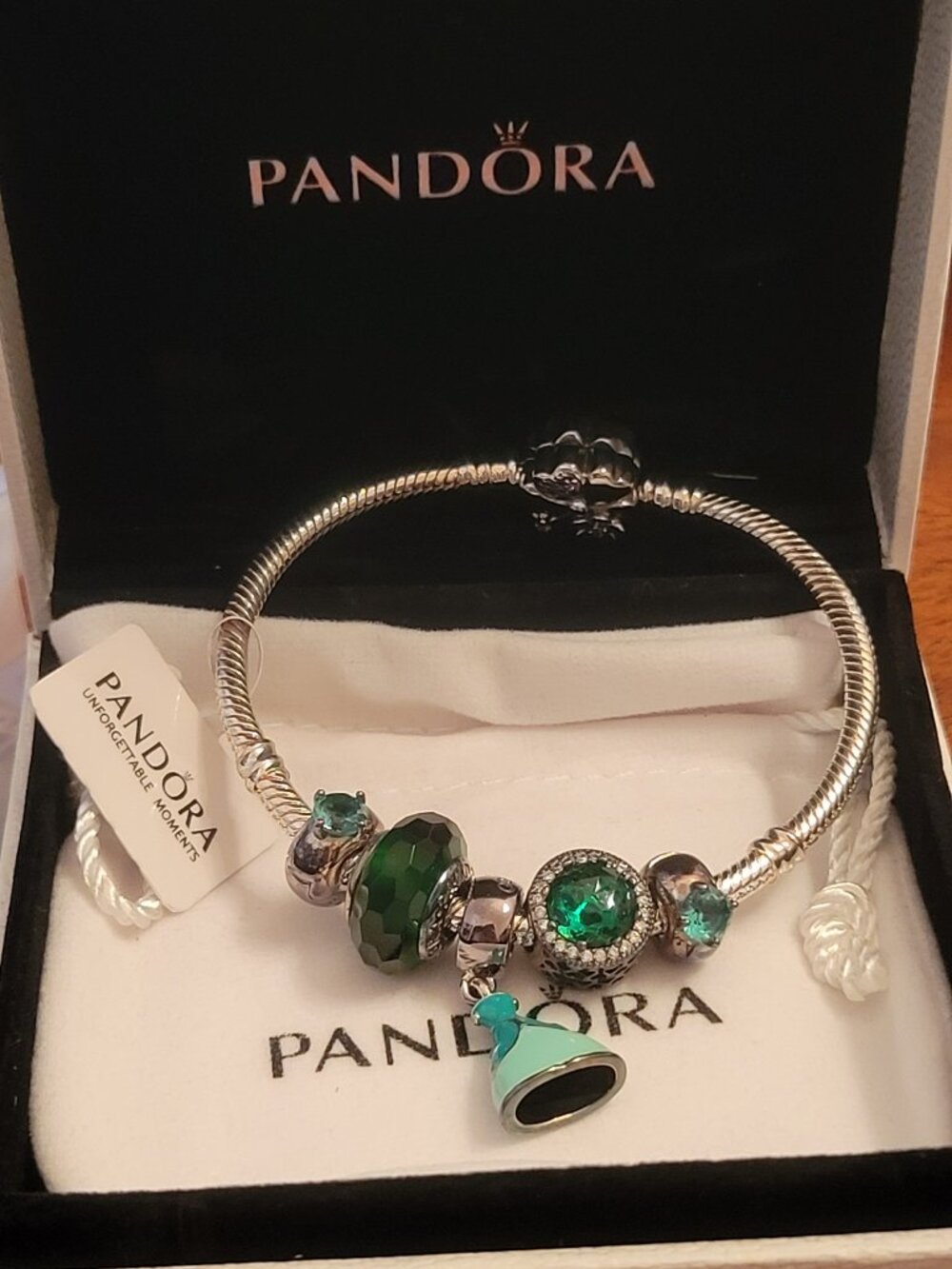 Pandora Princess Ariel themed charm bracelet. Silver. New with box.
